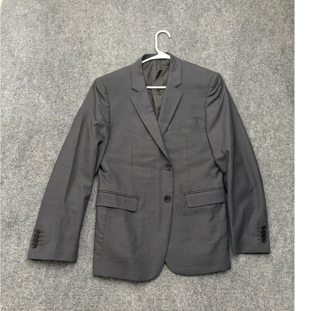 Theory Xylo NP Bengston Blazer Mens 38 Short Gray Wool Blend Plaid  Sport Coat